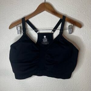 KINDRED BRAVELY Womens Sublime Nursing Bra Black XXL BUSTY Racerback Maternity